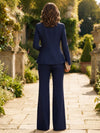Jersey Pantsuit U-Neck Mother of the Bride Pantsuits with Jacket