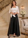 Jersey Pantsuit Stand Collar Mother of the Bride Pantsuits with Sash