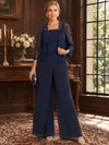 Chiffon Pantsuit Spaghetti Straps Mother of the Bride Pantsuits with Jacket