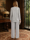 Chiffon Pantsuit Crew Neck Mother of the Bride Pantsuits with Jacket
