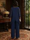 Chiffon Pantsuit Spaghetti Straps Mother of the Bride Pantsuits with Jacket