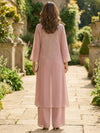 Chiffon Pantsuit Crew Neck Mother of the Bride Pantsuits with Jacket