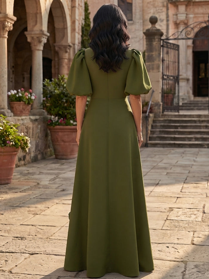 Jersey A-Line Crew Neck Mother of the Bride Dresses with 3D Flowers