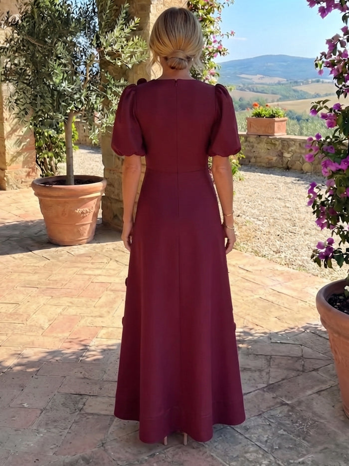 Jersey A-Line Crew Neck Mother of the Bride Dresses with 3D Flowers