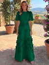 Jersey A-Line Crew Neck Mother of the Bride Dresses with 3D Flowers