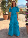 Jersey A-Line Crew Neck Mother of the Bride Dresses with 3D Flowers