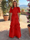 Jersey A-Line Crew Neck Mother of the Bride Dresses with 3D Flowers