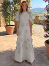 Jersey A-Line Crew Neck Mother of the Bride Dresses with 3D Flowers