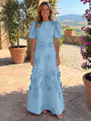 Jersey A-Line Crew Neck Mother of the Bride Dresses with 3D Flowers