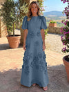 Jersey A-Line Crew Neck Mother of the Bride Dresses with 3D Flowers