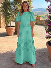 Jersey A-Line Crew Neck Mother of the Bride Dresses with 3D Flowers