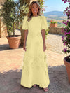 Jersey A-Line Crew Neck Mother of the Bride Dresses with 3D Flowers