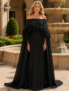 Chiffon A-Line Off Shoulder Mother of the Bride Dresses with Feathers