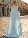 Chiffon Sheath Off Shoulder Mother of the Bride Dresses with Wraps