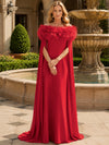Chiffon Mermaid Off Shoulder Mother of the Bride Dresses with Feathers