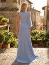 Chiffon Mermaid Boat Neck Mother of the Bride Dresses with 3D Flowers