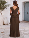 Chiffon A-Line V Neck Maxi Mother of the Bride Dresses with Rhinestone & Shawl