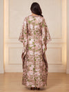 Jacquard A-Line Boat Neck Maxi Mother of the Bride Dresses with Rhinestone