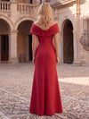 Jersey A-Line Off Shoulder Maxi Mother of the Bride Dresses with Delicate Pleated