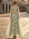 3D Flower Appliques A-Line Sweetheart Maxi Mother of the Bride Dresses with Pleated