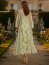 3D Flower Appliques Sheath Spaghetti Straps Maxi Mother of the Bride Dresses with Jacket