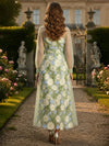 3D Flower Appliques A-Line Stand Collar Maxi Mother of the Bride Dresses with Sheer Long Tulle Sleeves