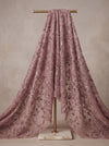 Chiffon A-Line Stand Collar Maxi Mother of the Bride Dresses with Feather‑Leaf Sequin Embroidery