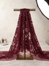 Mesh Sheath Crew Neck Maxi Mother of the Bride Dresses with Feather‑Leaf Sequin Embroidery