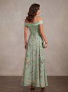 Chiffon A-Line Off Shoulder Maxi Mother of the Bride Dresses with Side Slit