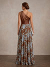 Chiffon A-Line One Shoulder Maxi Mother of the Bride Dresses with Ruched