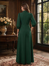 Jersey A-Line High Neck Maxi Mother of the Bride Dresses with 3D Flowers