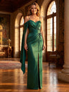 Jersey Sheath Spaghetti Straps Maxi Mother of the Bride Dresses with Exquisite Hand‑Sewn Beaded