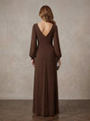 Chiffon A-Line V Neck Maxi Mother of the Bride Dresses with Side Slit