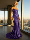 Elegant Strapless Sequin Mermaid Long Formal Dresses