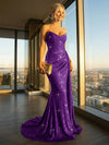 Elegant Strapless Sequin Mermaid Long Formal Dresses