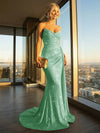 Elegant Strapless Sequin Mermaid Long Formal Dresses