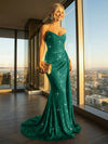 Elegant Strapless Sequin Mermaid Long Formal Dresses
