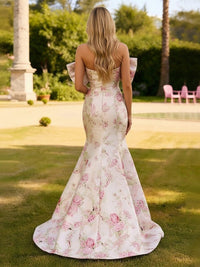 Strapless Mermaid Prom Dress with Bow