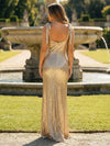 Glitter Sequin Spaghetti Straps Mermaid Prom Dress