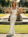 Glitter Sequin Spaghetti Straps Mermaid Prom Dress