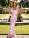 Glitter Sequin Spaghetti Straps Mermaid Prom Dress