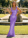 Glitter Sequin Spaghetti Straps Mermaid Prom Dress