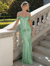 Off the Shoulder Sequin Mermaid Formal Dresses