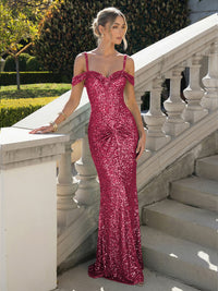 Spaghetti Straps Sequin Mermaid Prom Dress