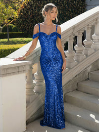 Spaghetti Straps Sequin Mermaid Prom Dress