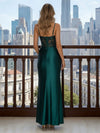 Satin Mermaid Spaghetti Straps Sequin Prom Dresses