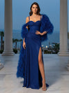 Spaghetti Straps Glitter Evening Dresses Sequin Mermaid Formal Dresses