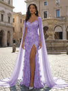 Sequin Embroidered Flower Mermaid Strapless Evening Dresses with Sash