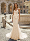 Sequin Embroidery Mermaid Spaghetti Straps Bow Evening Dresses