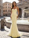 Mermaid Spaghetti Straps Evening Dresses with 3D Flower Appliques
